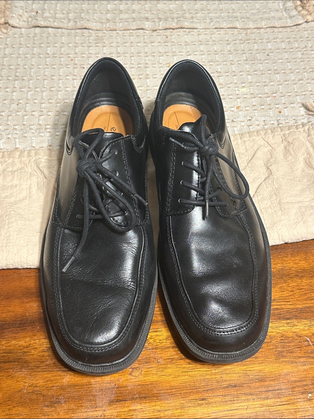 Ecco Black Leather Derby Lace-Up Dress Shoes